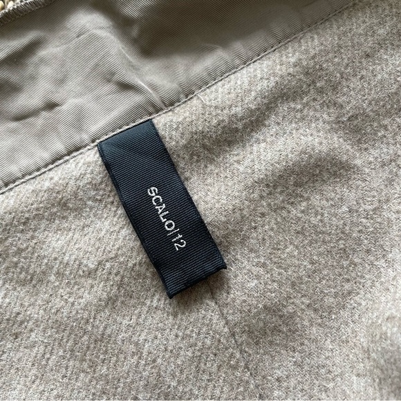 SCALA 12 Brown Wool Blend Asymmetric Closure Tie Back Lagenlook Coat EUC Size 44 - Picture 5 of 10